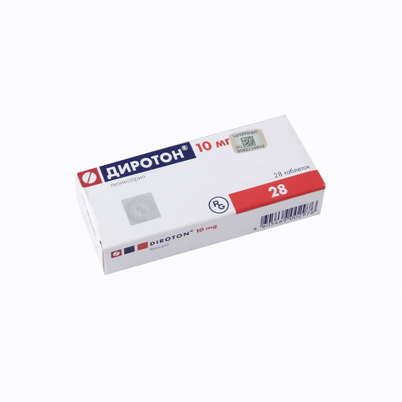 Medicines of the cardiovascular system, Tablets «Diroton» 10 mg, Վենգրիա