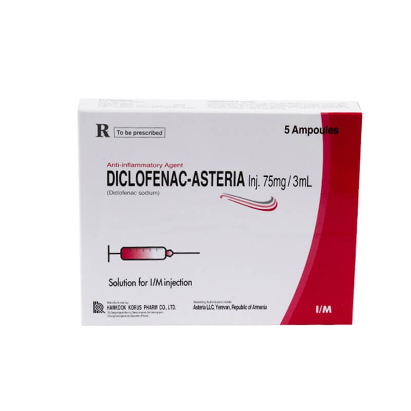 Vials, Solution for injection «Diclofenac-Asteria» 3ml, Մեծ Բրիտանիա