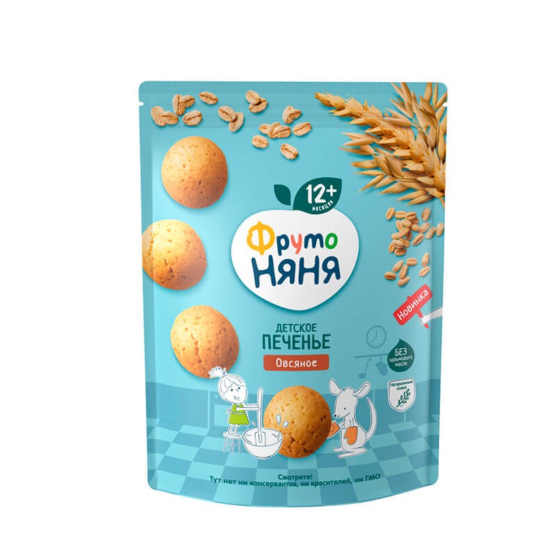 Cookies, Fruto nanny biscuit oats 120g, Ռուսաստան