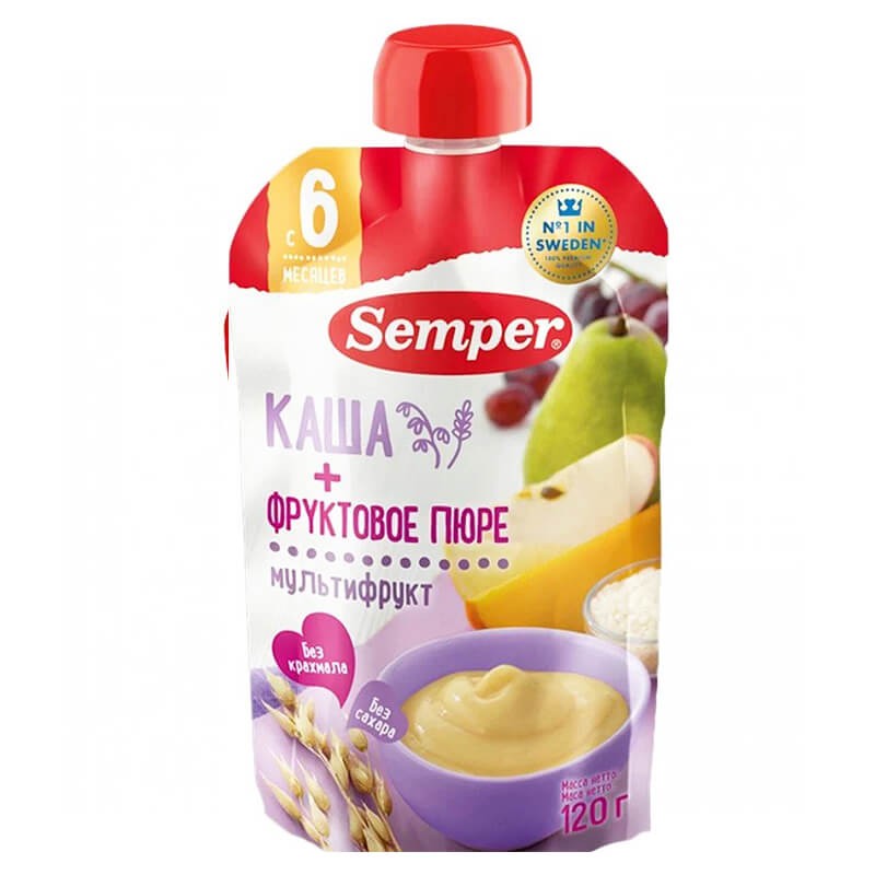 Purees, Fruit puree «Semper» 120g, Իսպանիա