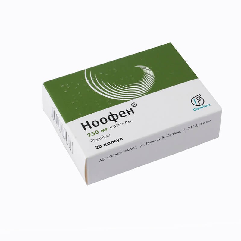 Drugs affecting the CNS, Pils «Noofen» 250mg, Լատվիա