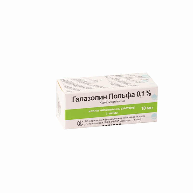 Քիթ / Կոկորդ / Ականջ, Կաթիլներ քթի «Галазолин» 0.1% 10մլ, Լեհաստան