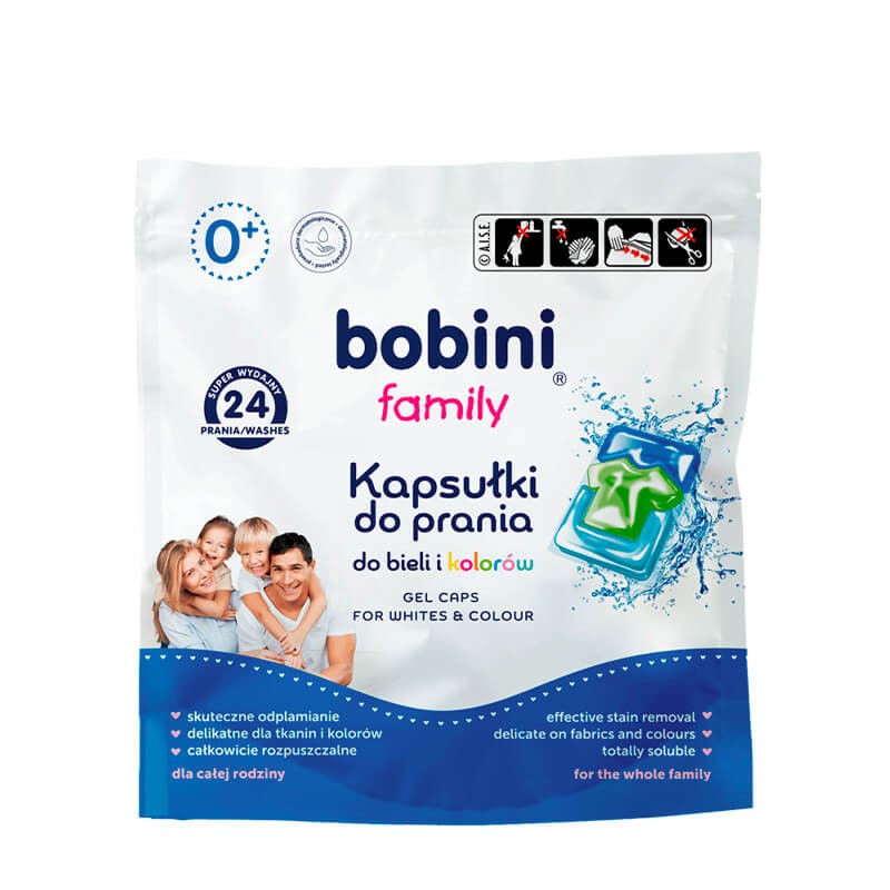 Washing powder / Liquid, Baby washing capsules «Bobini» universal / 24 pcs, Լեհաստան