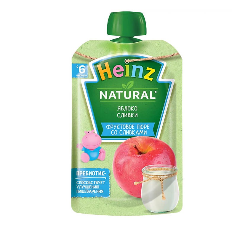 Purees, Fruit puree with cream «Heinz» 90g, Ռուսաստան