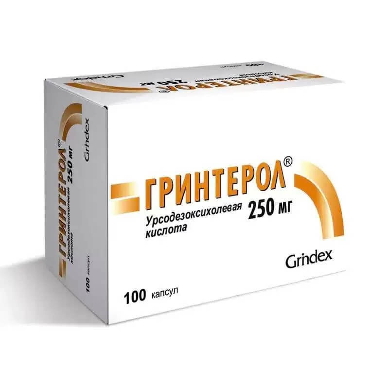 Vitamins and minerals, Capsules «Grinterol» 250 mg, Լատվիա