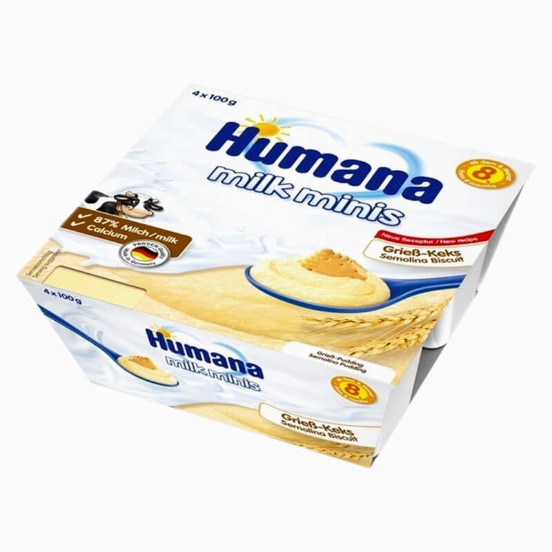 Purees, Pudding «Humana»   4 x 100g, Գերմանիա