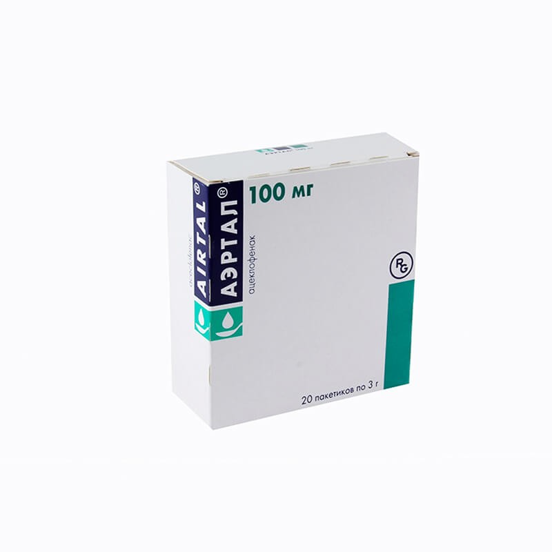 Anti-inflammatory pain relievers, Tablets «Aertal» 100 mg, Իսպանիա