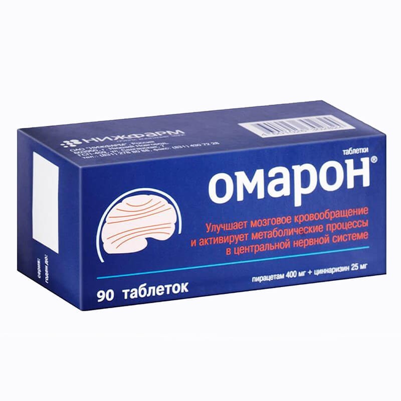 Cerebrovascular drugs, Tablets «Omaron» 400mg/25mg, Ռուսաստան