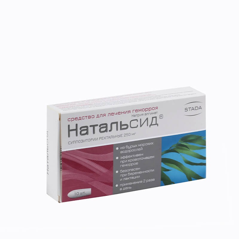 Hemorrhoid medications, Candles «Natalsid» 250mg, Ռուսաստան