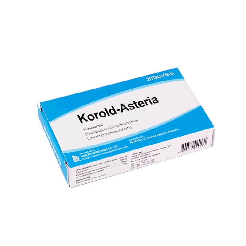 Anti-inflammatory pain relievers, Pills «Korold-Asteria» 500mg, Հայաստան