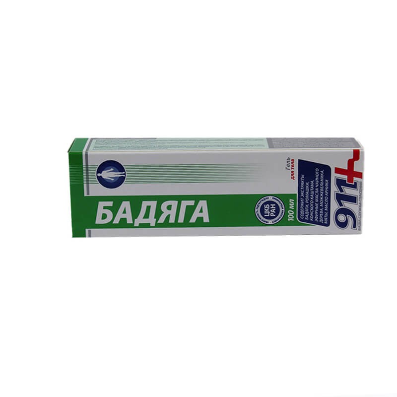 Medicines of local effect, Body gel «Badyaga» 100ml, Ռուսաստան