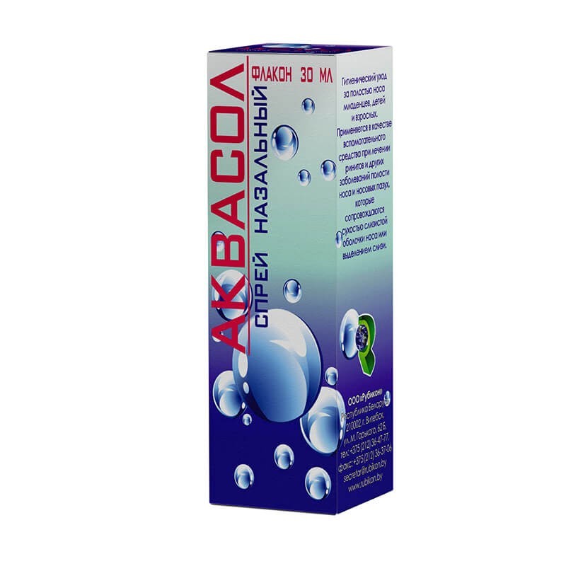 Nose throat ea, Nasal spray «Akvasol" 30 ml, Բելառուս