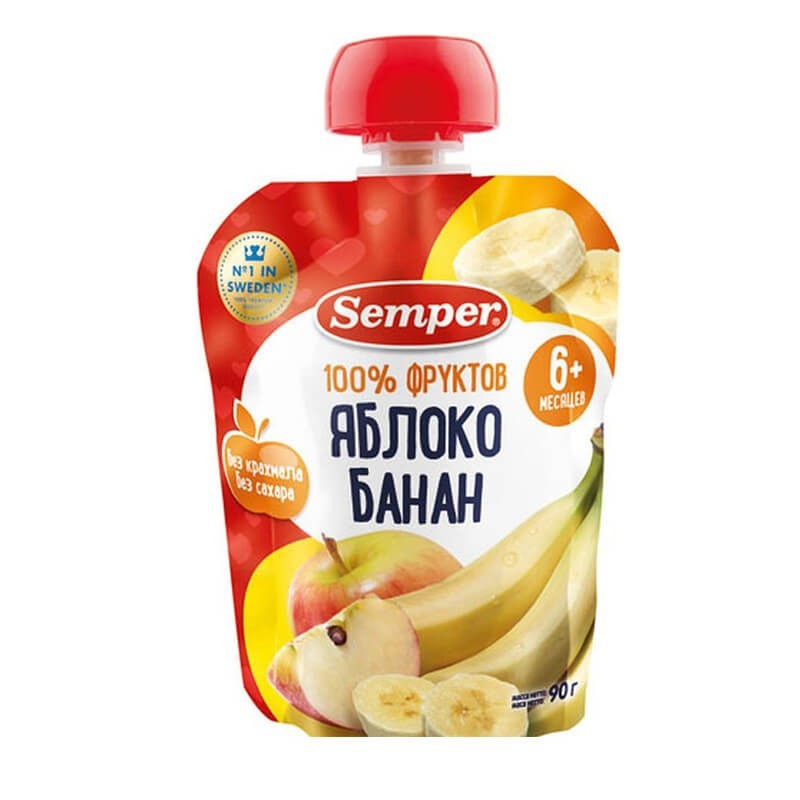 Purees, Fruit puree «Semper» 90g, Իսպանիա