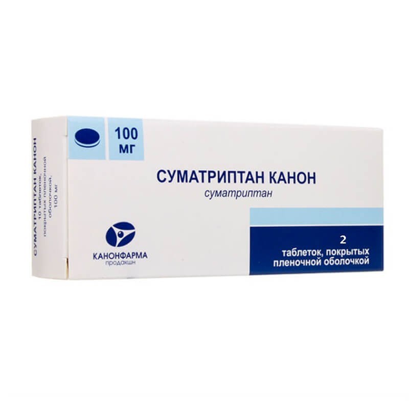 Anti-inflammatory pain relievers, Tablets «Sumatriptan canon» 100 mg, Ռուսաստան