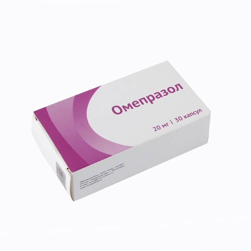 Medicines of the gastrointestinal system, Capsules «Omeprazole» 20mg, Ռուսաստան