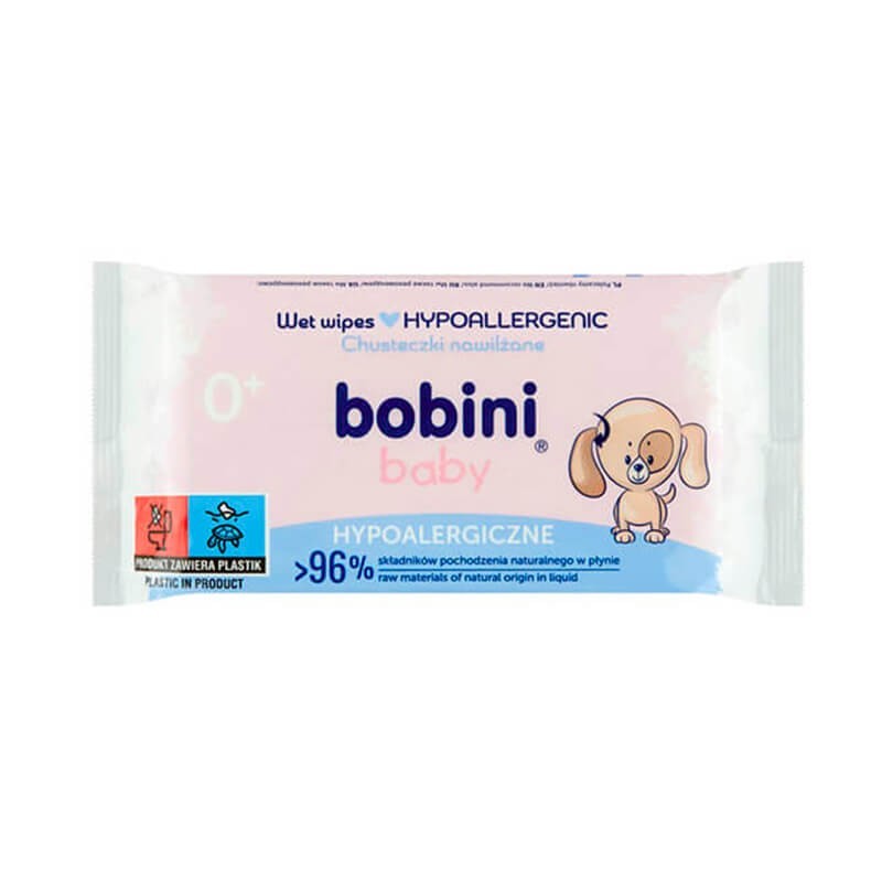 Wet wipe, Wet hypoallergenic wipes «Bobini» / 60 pcs, Լեհաստան