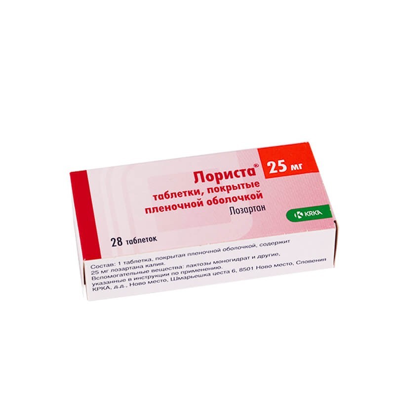 Medicines of the cardiovascular system, Pills «Lorista» 25 mg, Սլովենիա