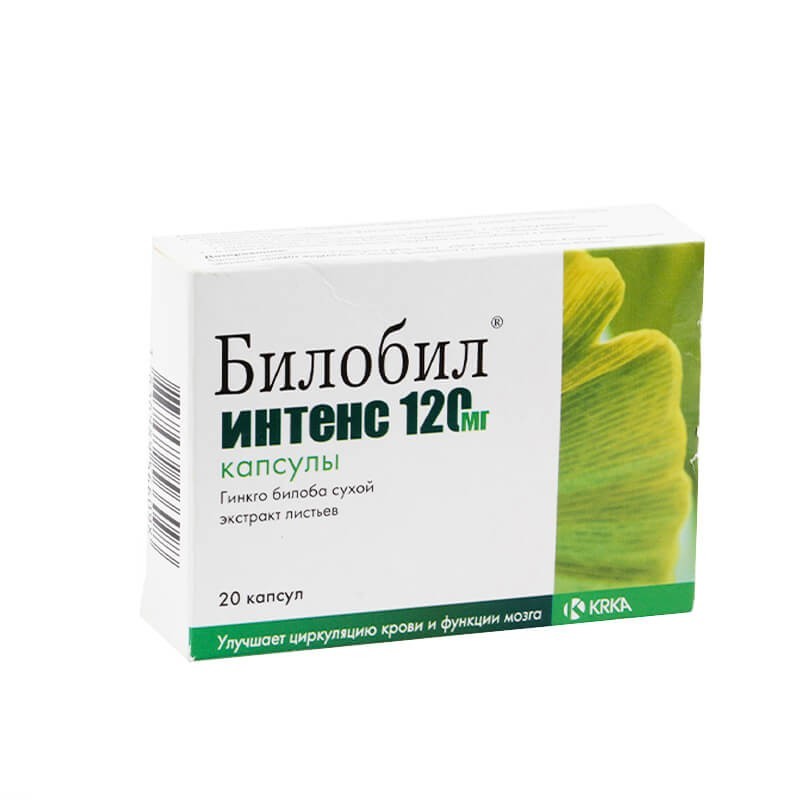 Cerebrovascular drugs, Capsules «Bilobil Intense» 120 mg, Սլովենիա