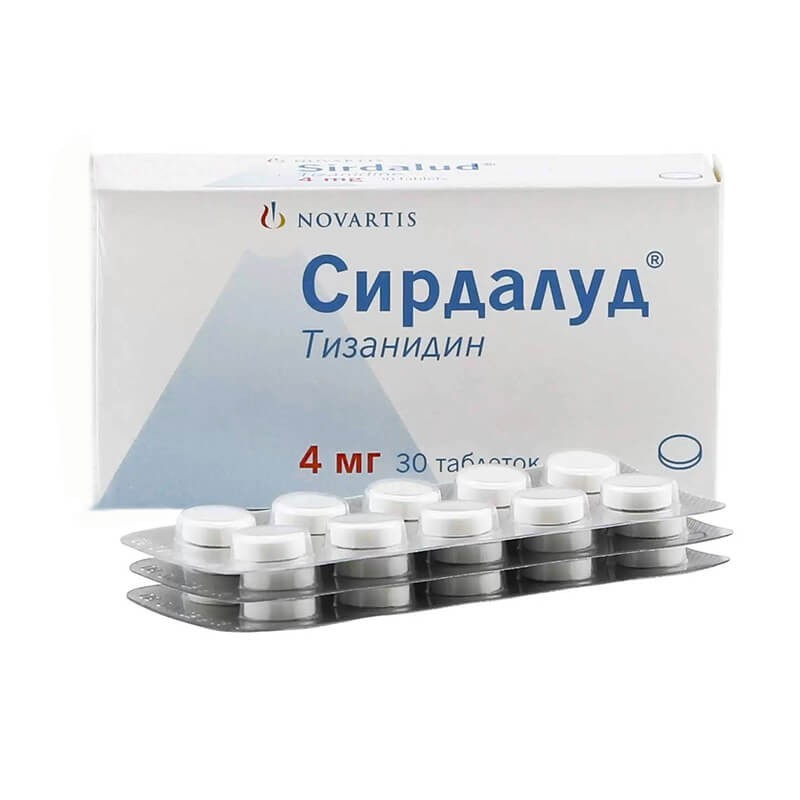 Противовоспалительные обезболивающие, Таблетки «Сирдалуд» 4 мг, Շվեյցարիա