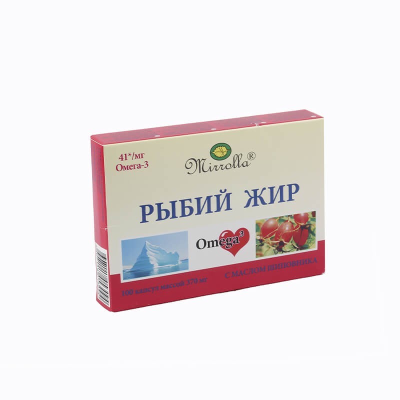 Омега-3 жирные кислоты, Рыбий жир «Мирролла» Омега 3 / 370 мг, Ռուսաստան