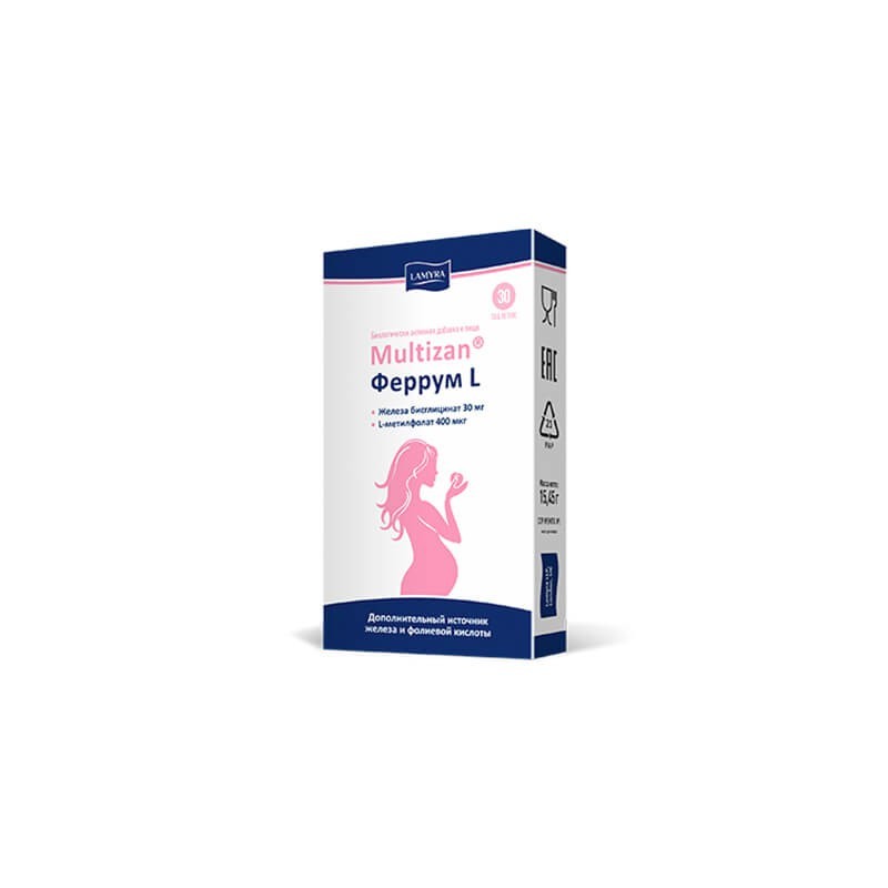 Women's health, Multizan Ferrum L tablets 30mg/400mcg x 30, Մեծ Բրիտանիա