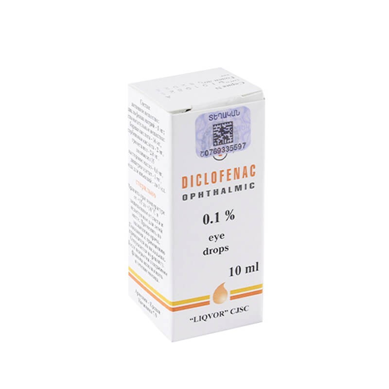 Eye drops, Eye drops «Diclofenac» 0.1% 10 ml, Հայաստան