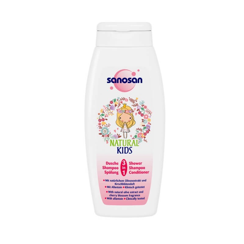 Shampoo / Bath gel, Shampoo/shower gel/conditioner «Sanosan» 250 ml, Գերմանիա