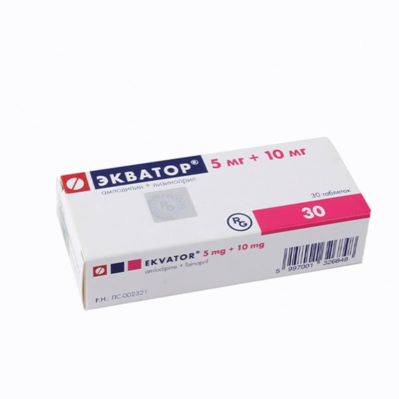 Medicines of the cardiovascular system, Tablets «Ekvator» 10/5 mg, Վենգրիա