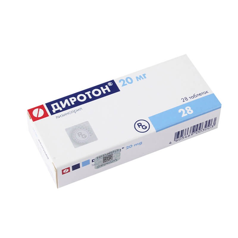 Medicines of the cardiovascular system, Tablets «Diroton» 20 mg, Վենգրիա